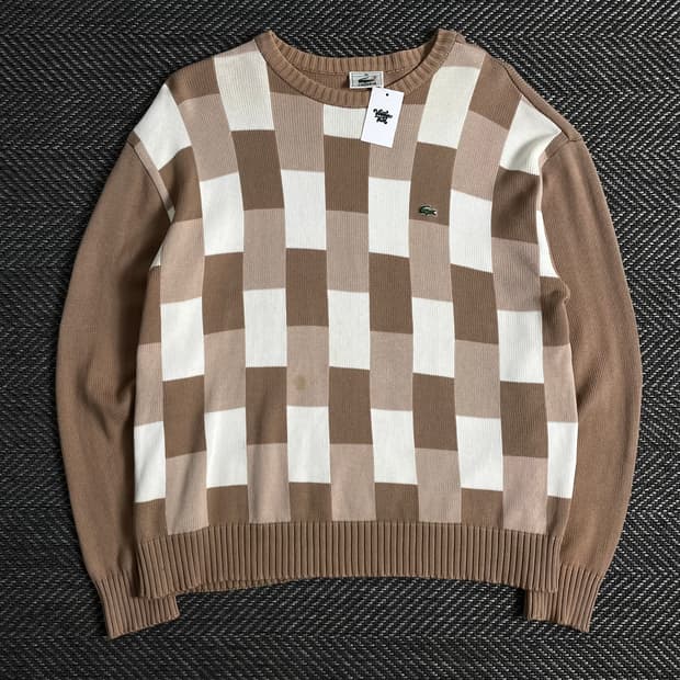 라코스테 자수로고 빈티지 패턴 니트o 2995
