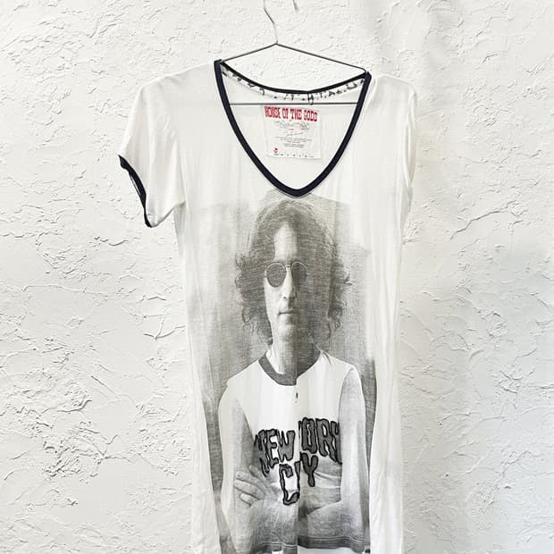 rare* HOTG 존레논 비스코스 링거 티셔츠