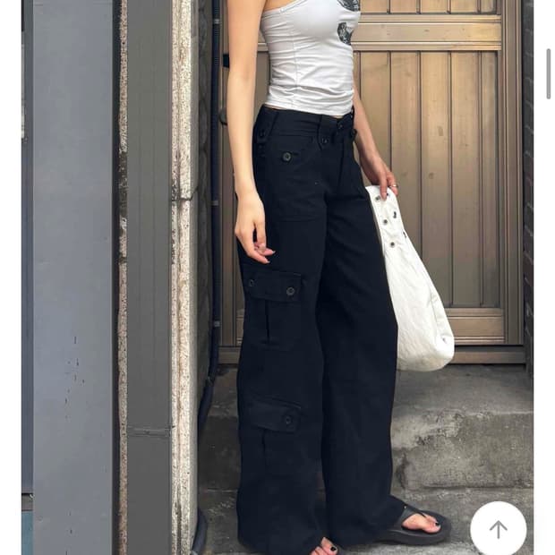 새상품) 로우라이즈 블랙 카고 팬츠 S