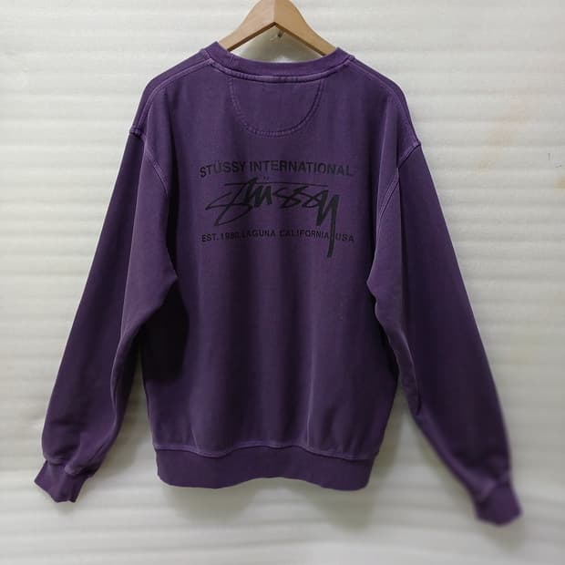 스투시 피그먼트 봄 가을 남성 맨투맨 라운드 티 헐렁핏 XL 사랑봉봉