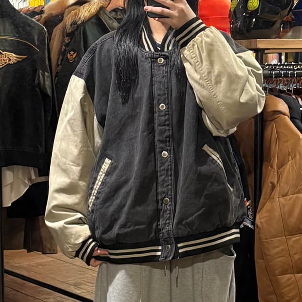 [HI] VTG 데님바시티자켓 흑청