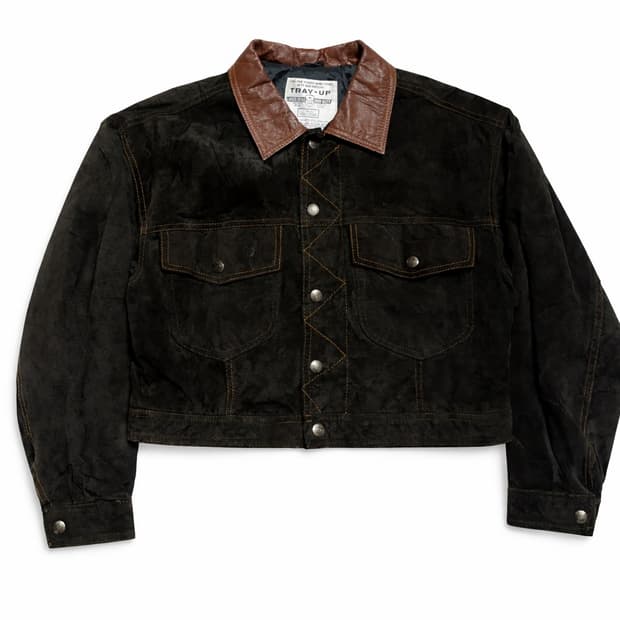 JPN 90s~00s 일본 빈티지 Y2K 천연 스웨이드 가죽 트러커 자켓