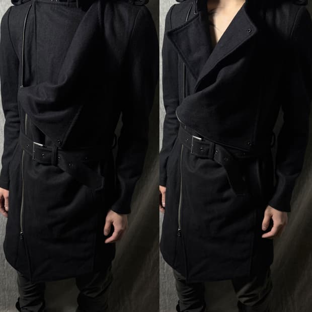 CIVARIZE Double Asymmetric Draped Coat
