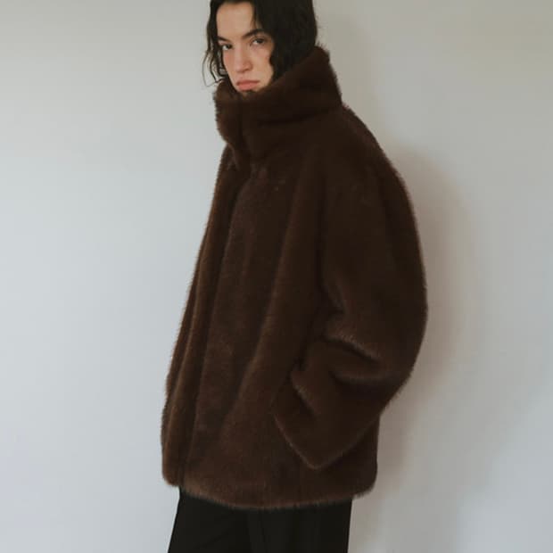 모한 퍼자켓 브라운