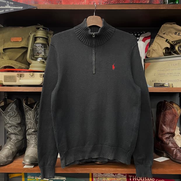 90s 폴로 랄프로렌 하프 집업 코튼 니트 스웨터