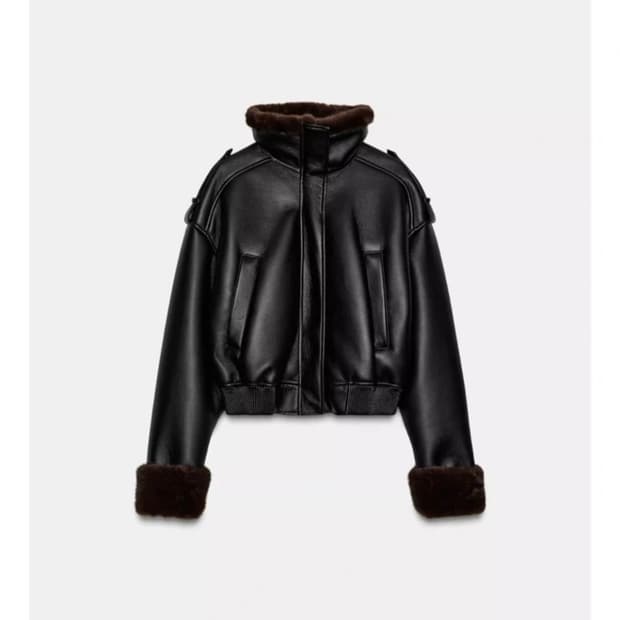zara fur leather jacket