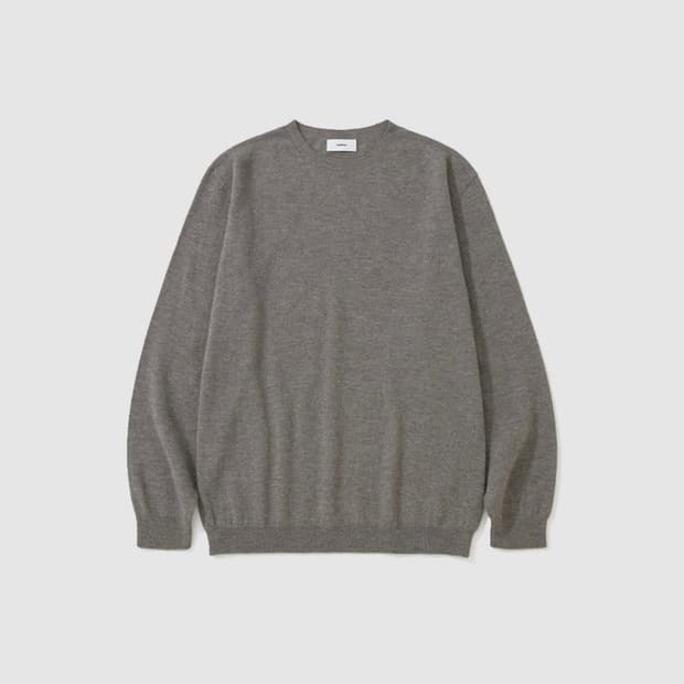 [S] 마이라이브러리 Round Neck Knit Warm Gray
