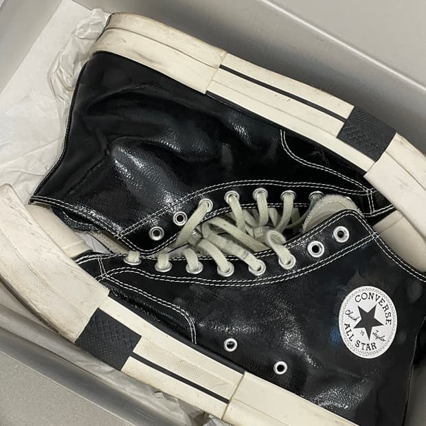 [300]컨버스 x 다크쉐도우 터보다크 척 70 하이 블랙 래커드 데님