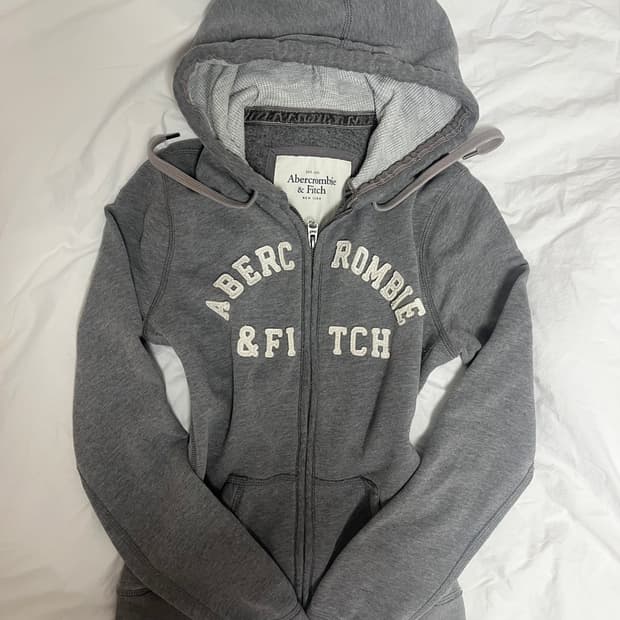 아베크롬비 y2k 딱붙핏 슬림 그레이 후드집업 후집