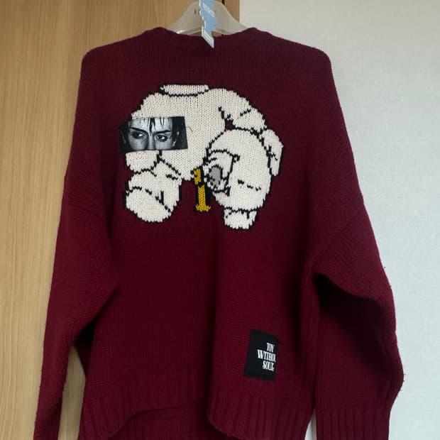 언더커버 히치콕 버건디 스웨터 니트