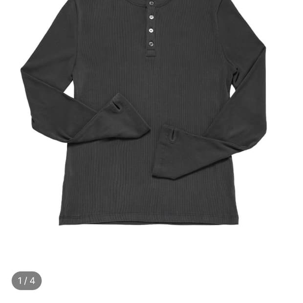 mjd 슬림핏 핑거홀 헨리넥