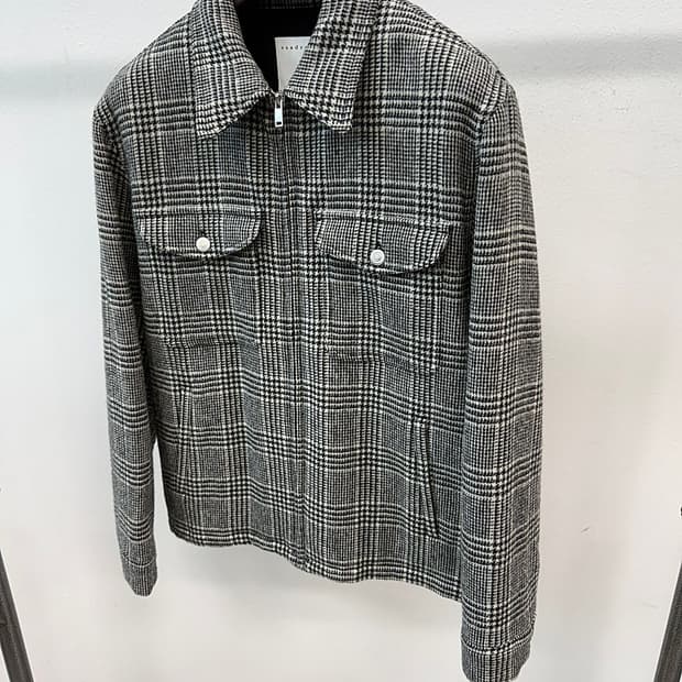 100) 산드로 글랜체크 블루종자켓 