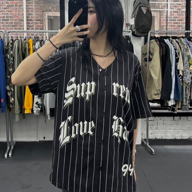 슈프림 19FW 러브 헤이트 베이스볼 져지