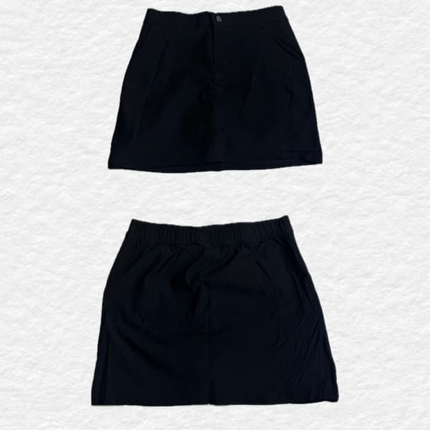 심플 스판 미니 스커트 – 블랙