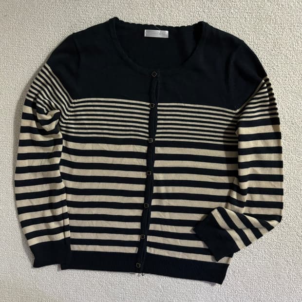 일본빈티지 네이비 스트라이프 가디건