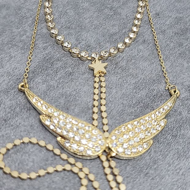 angel wing necklace set