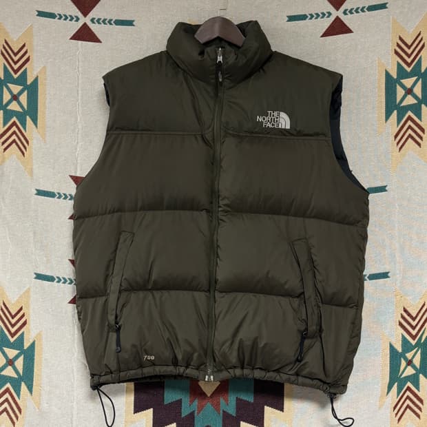 노스페이스 센터 로고 조끼 패딩 카키브라운 XXL