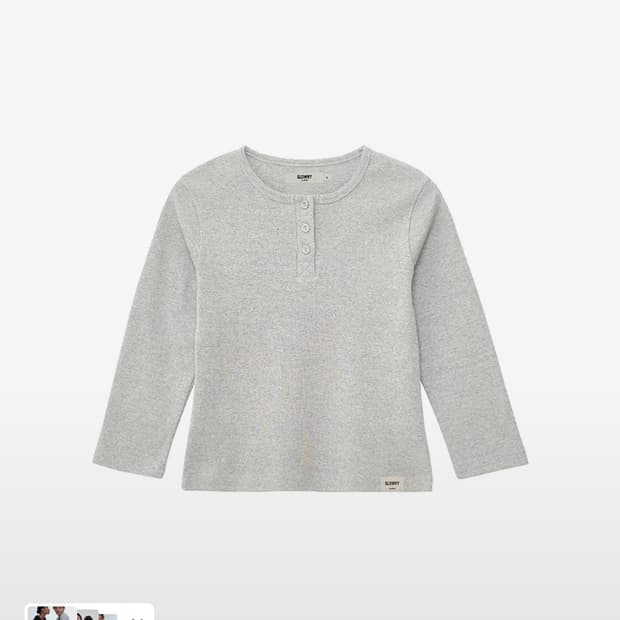 3/4 BUTTON FLY TEE glay
