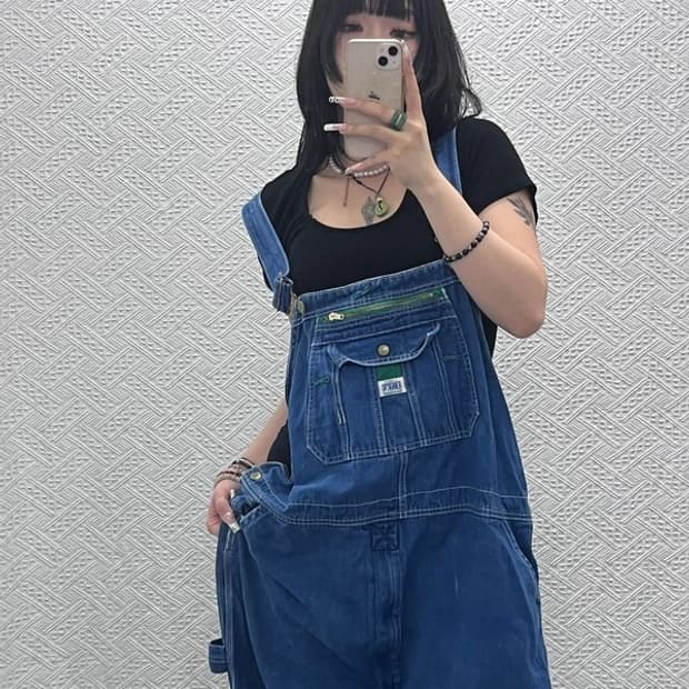 리버티 빈티지 레트로 카펜터 워크 데님 멜빵바지 44인치 C11521