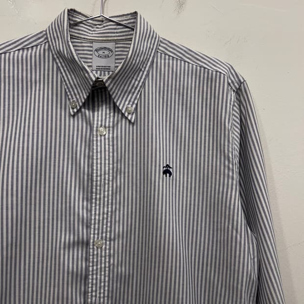 브룩스브라더스 스트라이프 코튼 드레스 셔츠