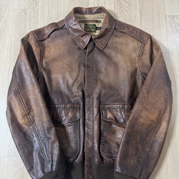 L 폴로 랄프로렌 오일워싱 a-2 가죽자켓