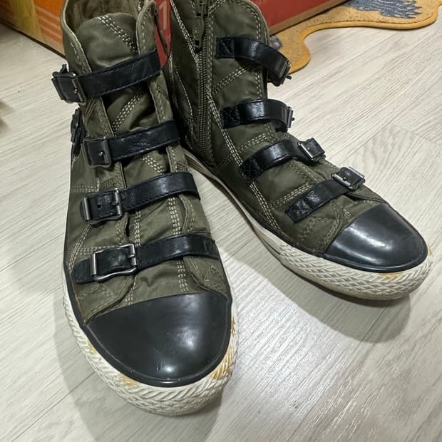 ASH 아쉬 버클 하이탑 스니커즈 255 카키