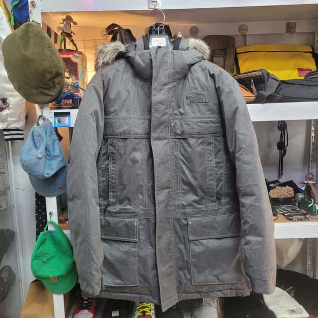 노스페이스 NSJ1DG52 후드 거위털 패딩 그레이 (후드 분리형)