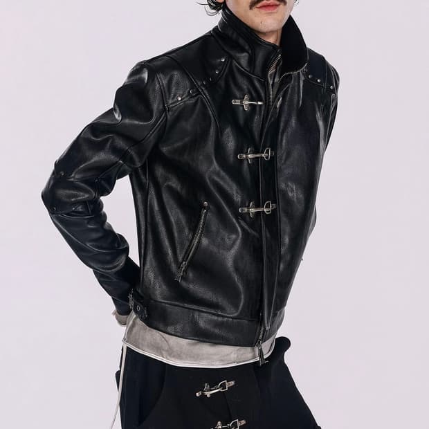Shadow Collar Zip Buckle Jacket