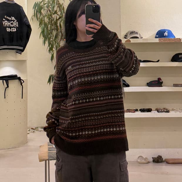 라코스테 패턴 스몰로고 니트 U566