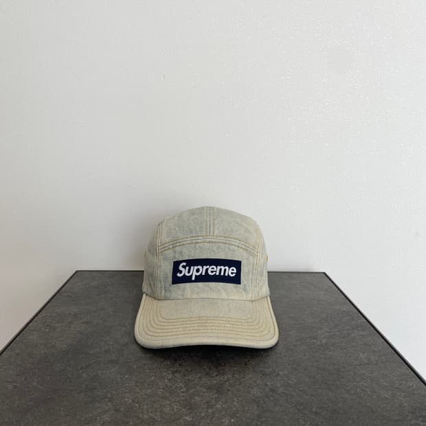 (OS) 슈프림 박스로고 캠프캡 모자 23SS 더티 데님