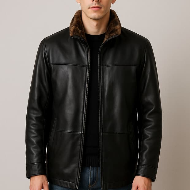 (정가100만원대)로가디스 블랙라벨 토끼털 블랙 양가죽자켓 95~100