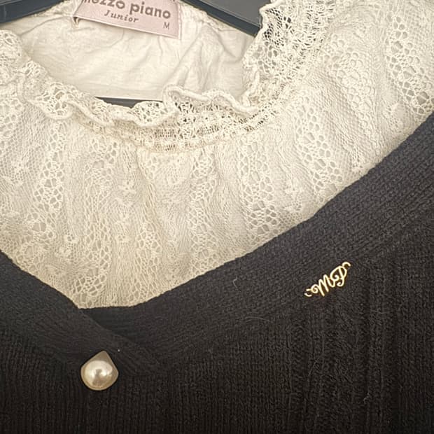 메조피아노 니트 가디건 레이스 m 공겜여주 갸루 지뢰 프레피