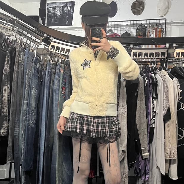 레오파드 레이어드 퍼 후드집업