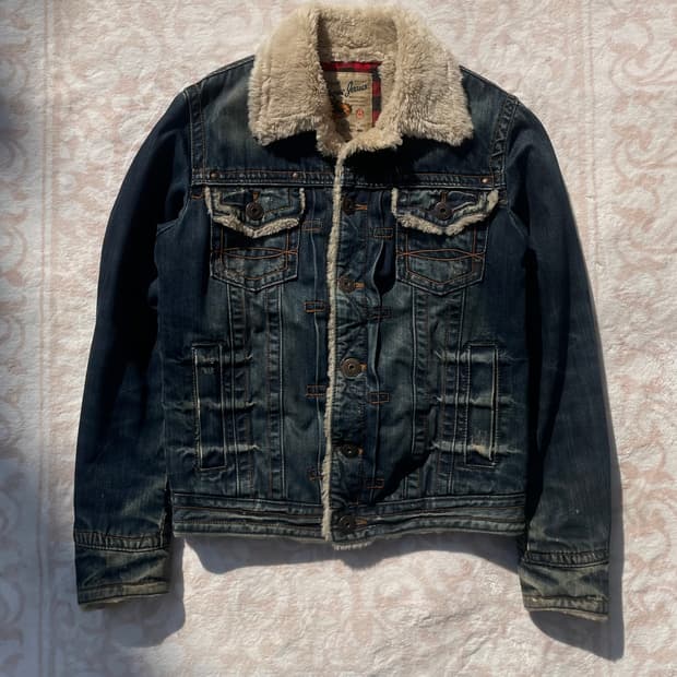 빈티지 웨스턴 쉐르파 데님자켓
