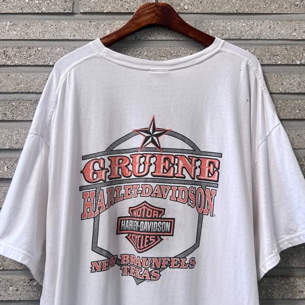 [2XL]할리 데이비슨 텍사스 GRUENE 로고 프린팅 티셔츠