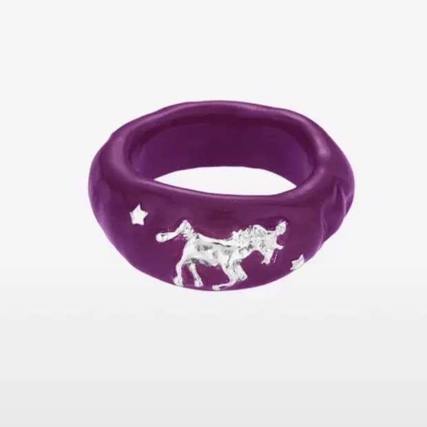 엔프프 보라색 반지 unicorn ring-plum