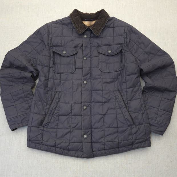 시리즈 WAXED 퀼팅 자켓 코듀로이 카라 M 네이비