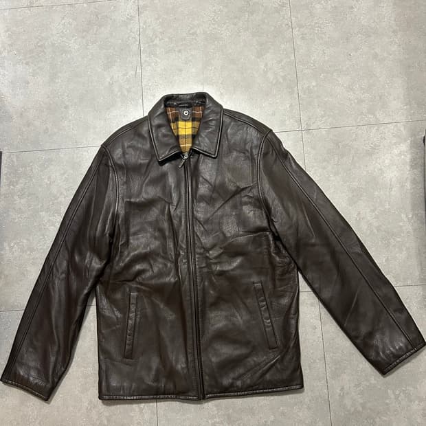 90s 베로꾸오이오 소가죽 블랑켓  빈티지 레더자켓 100size  