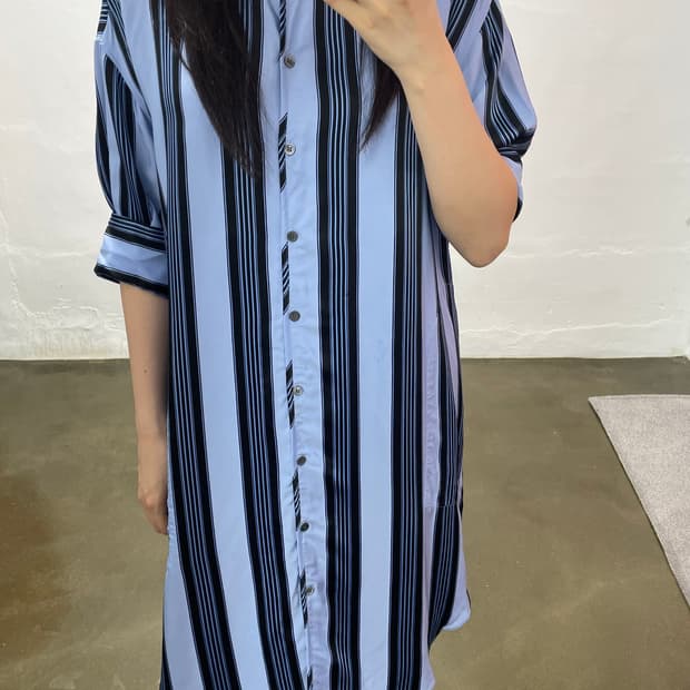 Acne Studios 스트라이프 셔츠 원피스 36