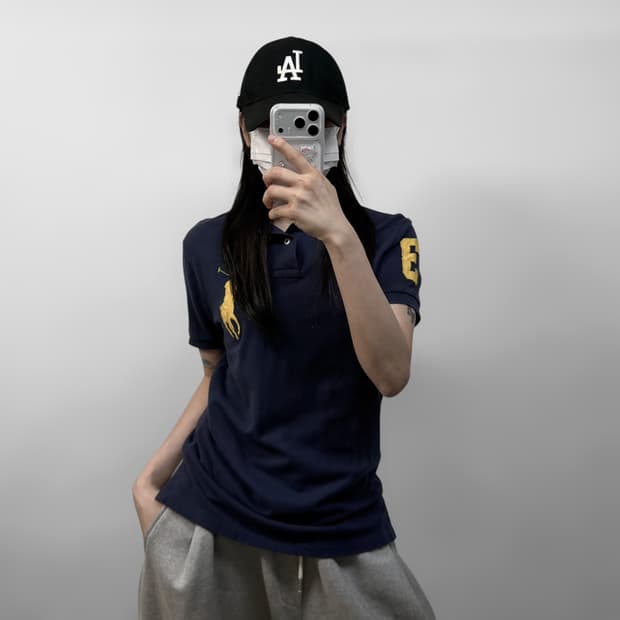 폴로 랄프로렌 빅 포니 자수 카라티 네이비