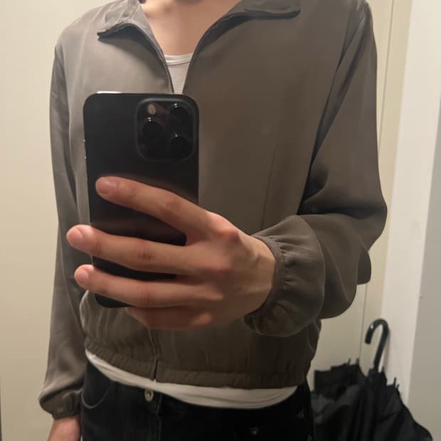 Tailored cupra zip-up (brown)