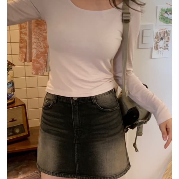 oinii 오이니 autumn sandy denim skirt