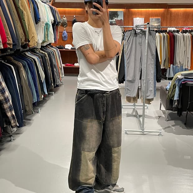 ❤️‍🔥대장급❤️‍🔥빈티지 패치워크 힙합 데님팬츠