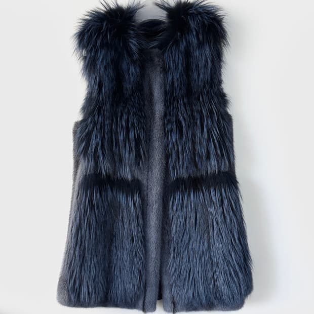 윤진모피 폭스 퍼 밍크 베스트