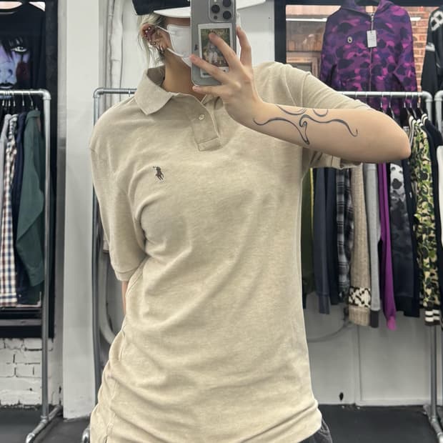 폴로 랄프로렌 베이지 카라 티셔츠