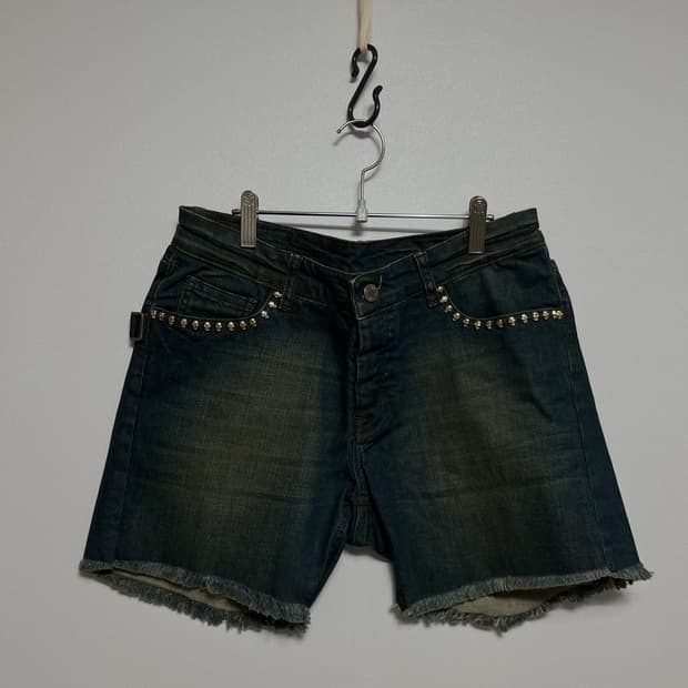 쟈딕앤볼테르 해골 스터드 데님 반바지 컷오프 38