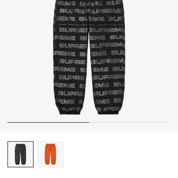 슈프림 로고 립스탑 트랙 팬츠 블랙