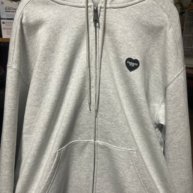 칼하트 WIP 후드 하트 2 하트 스웨트 자켓 애쉬 헤더