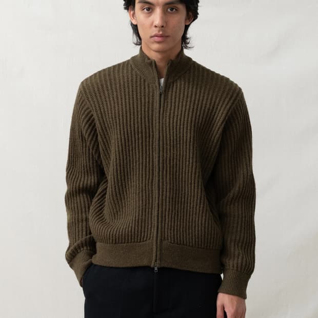 스투시 패치 집 스웨터 그린 L