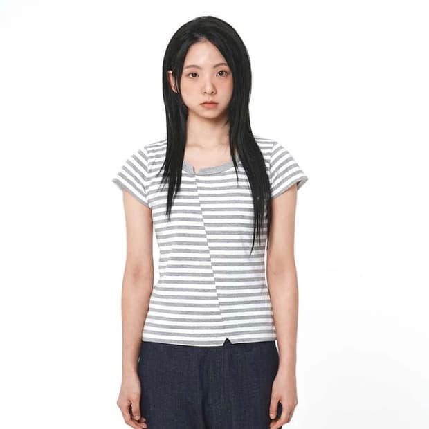 사파리스팟 1/2 Block Stripe T-shirt